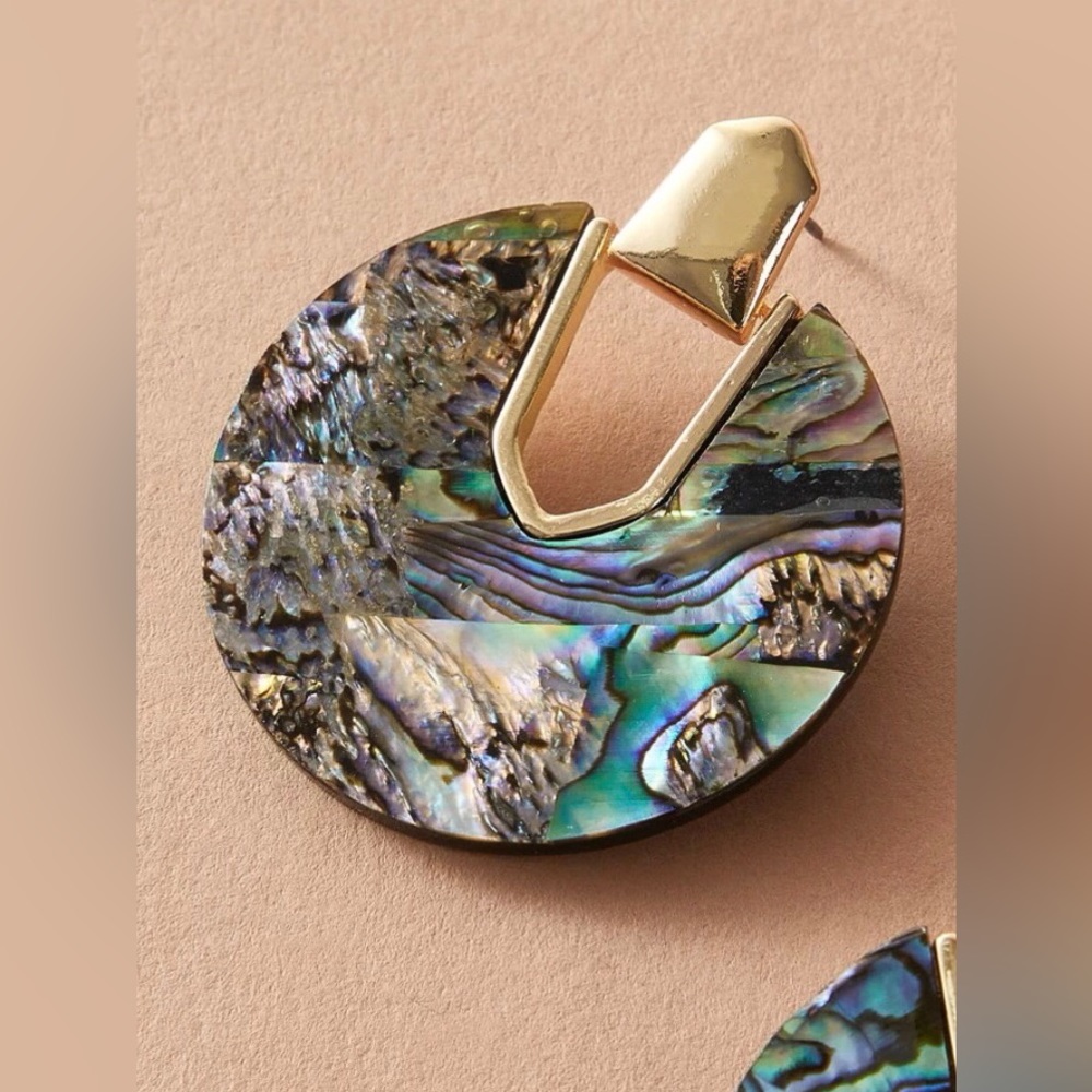 ✨3for$38 New Resin Abalone Shell Geometric Statement Earrings - Picture 4 of 16